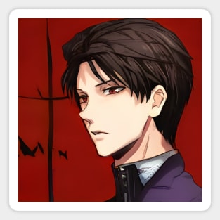 Dark Brown Hair Emo Anime Boy Magnet